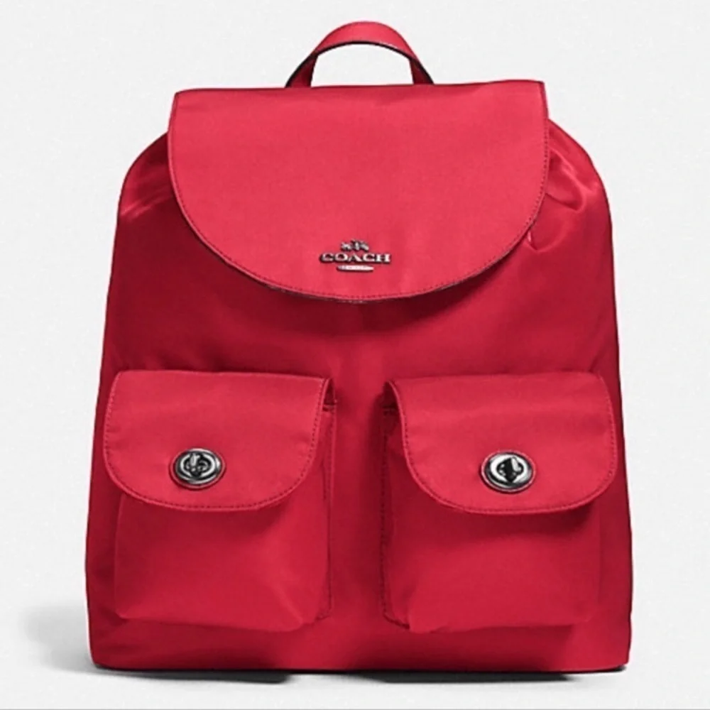 NEW Coach New York Red Nylon Backpack 58814